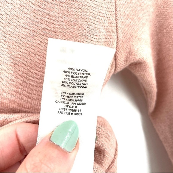 ARITZIA WILFRED NWT Ruched Lynx Cropped Long-sleeve Rose Top - Picture 7 of 8